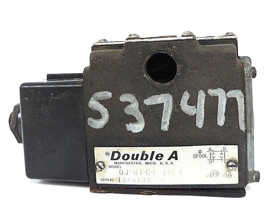Used VICKERS DOUBLE A QJ-01-C-L-10F1 HYDRAULIC VALVE W/ DECCO 11-403 COIL