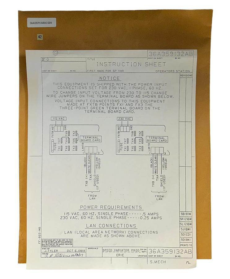 Used NEW GE DRIVE SYSTEMS 3VNFJ053DI001 / 3VNFJ053D CONTROL PANEL 115/230VAC NSNP