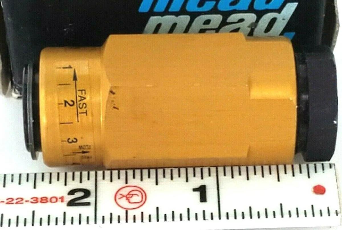 Used NIB MEAD MF1-25 FLOW CONTROL 250AIR 1000 OIL ALUMIN 2-1/2IN LENGTH MF125