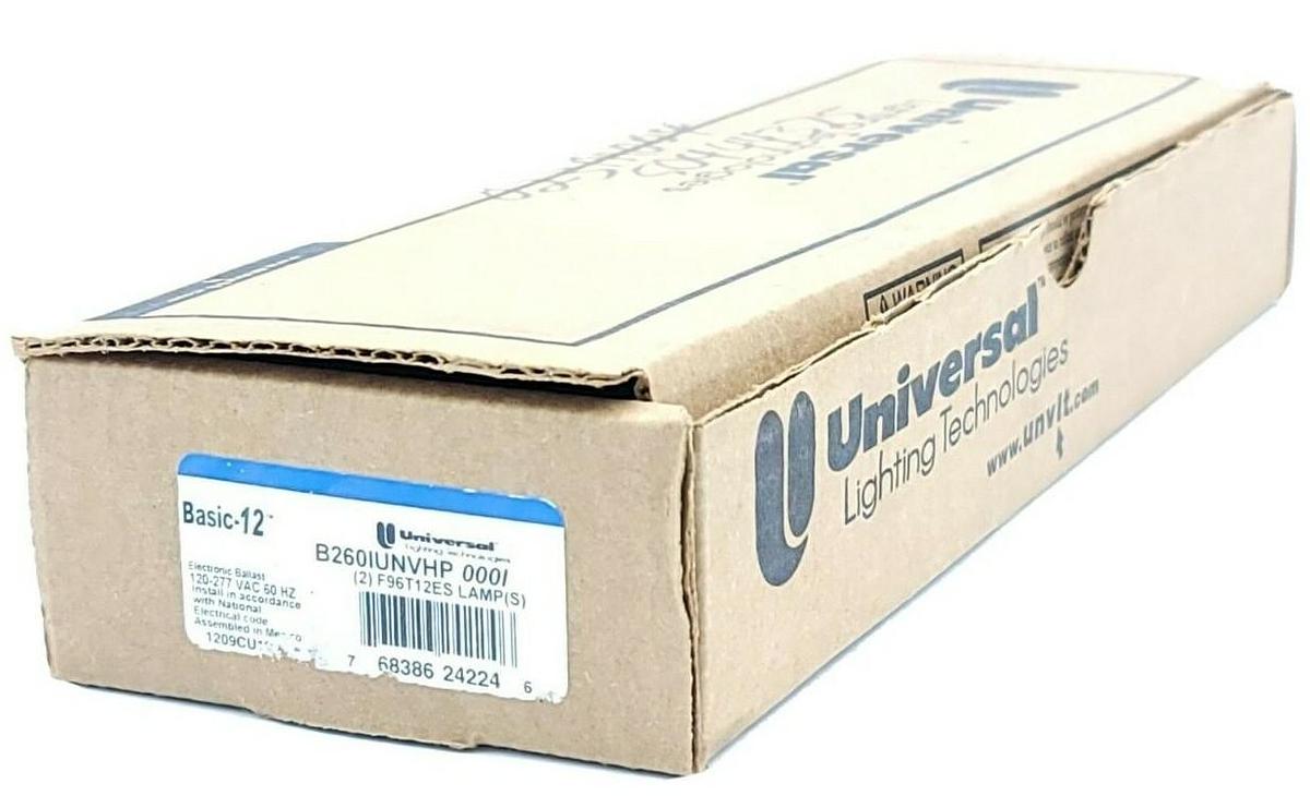 Used NIB UNIVERSAL LIGHTING TECHNOLOGY B260IUNVHP 000I ELECTRONIC BALLAST 120-277 VAC