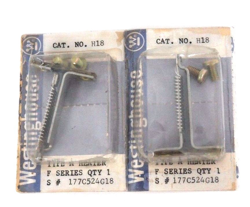 Used LOT OF 2 NEW WESTINGHOUSE 177C524G18 TYPE A HEATERS CAT. NO. H18