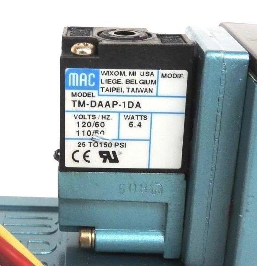 MAC 82A-FA-CKA-TM-DAA5-1DA VALVE W/ TM-DAAP-1DA SOLENOIDS 6.4 WATTS *NO HARDWARE