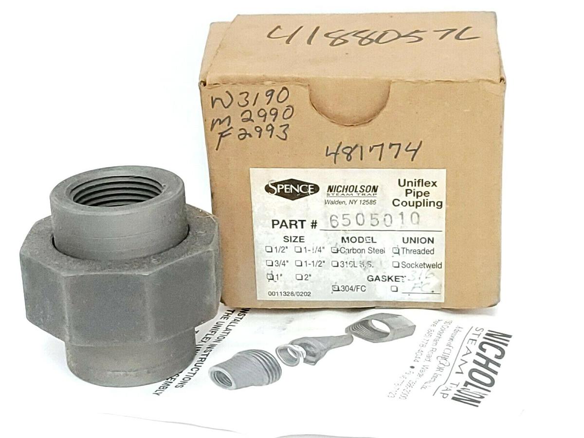 Used NIB NICHOLSON 6505010 UNIFLEX PIPE COUPLING 1'' CARBON STEEL