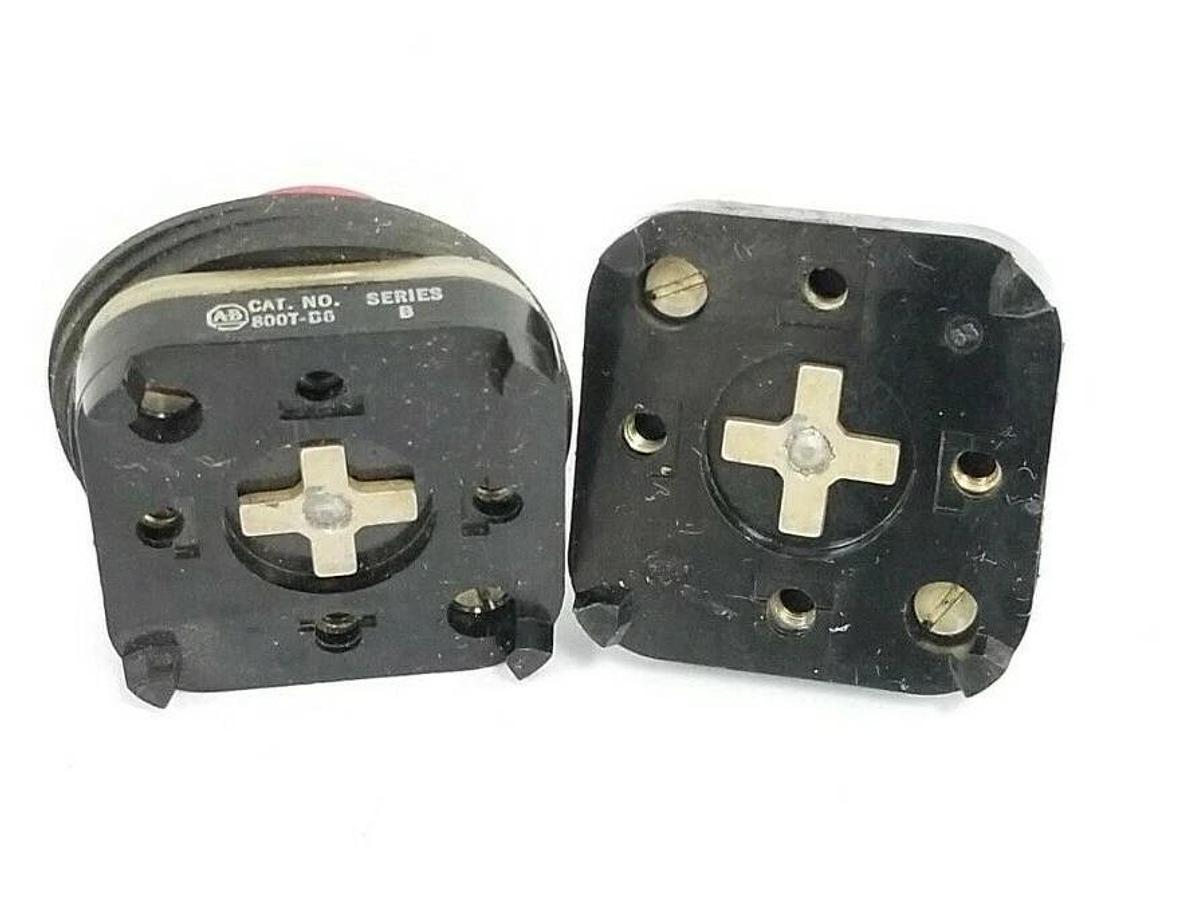 Used LOT OF 2 ALLEN BRADLEY 800T-BA RED PUSH BUTTON SER. B