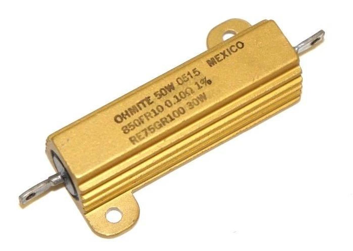 Used LOT OF 2 NIB OHMITE 850FR10 METAL MITE RESISTORS, 50 W, RE75GR100