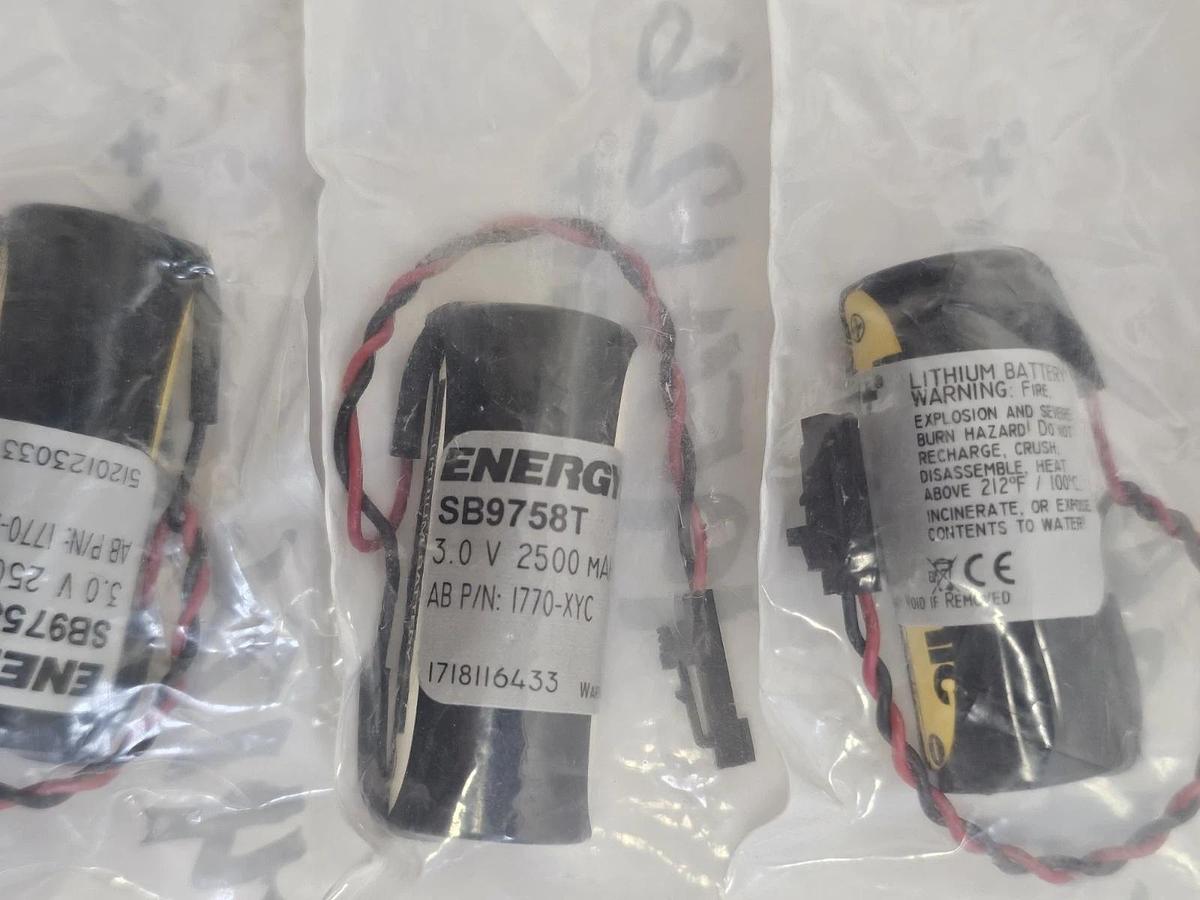 Used LOT OF 5 NEW ENERGY+ SB9758T BATTERIES 3.0V 2500mAHr 1771-XYC