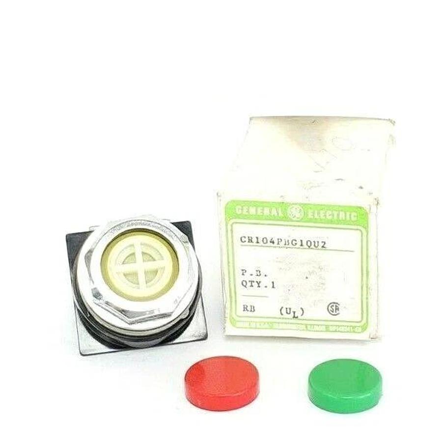NIB NEW GENERAL ELECTRICS CR104PBG10U2 PUSHBUTTON CR104P W/ 2 LENS COLORS