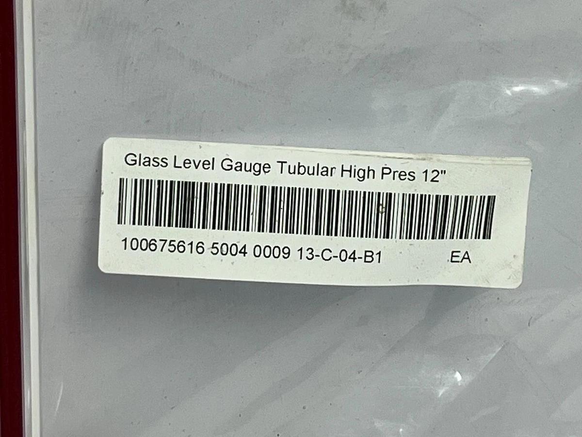 Lot of 6 High Pressure Tubular Glass Level Gauge 12" Red Line Sight Glass Tube