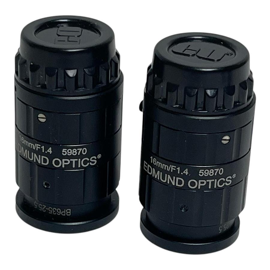 Lot of 2 Edmund Optics 59870 16mm F1.4 Lenses MidOpt BP635-25.5 Filters New