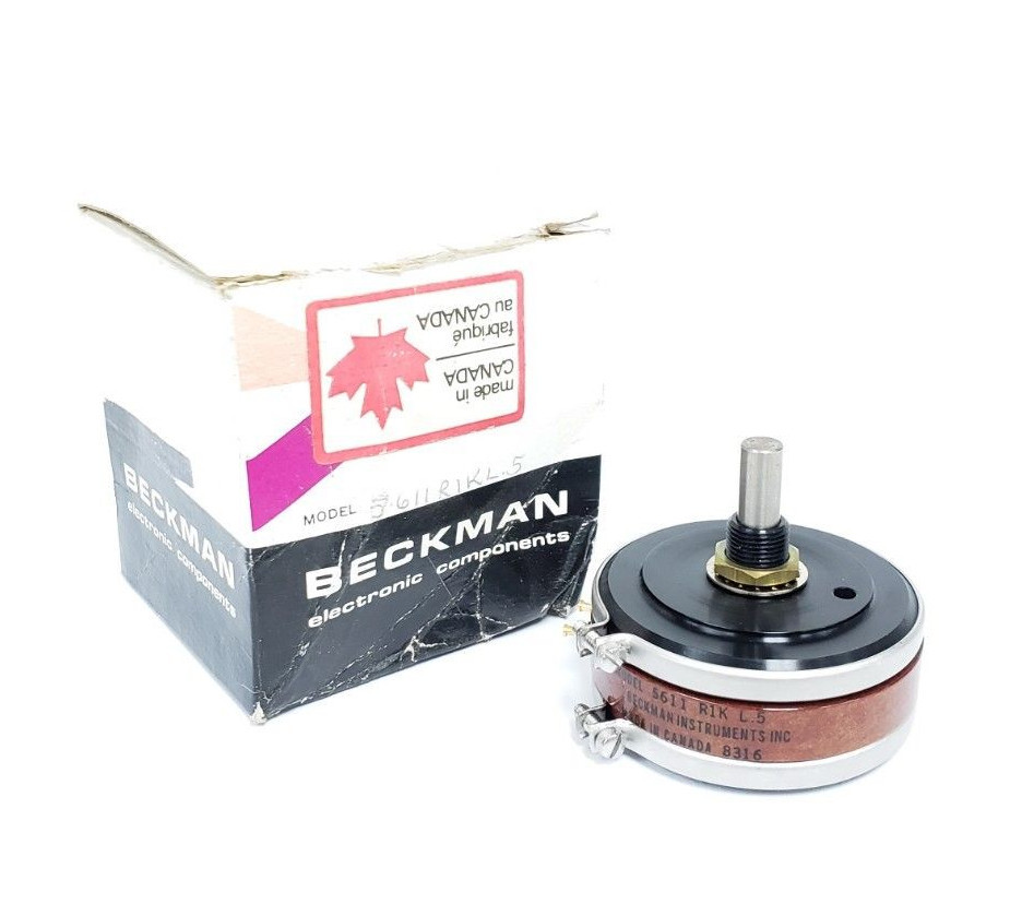 Used NIB BECKMAN 5611 R1K L.5 SINGLE-TURN POTENTIOMETER, 1000 OHM, 5611R1KL.5