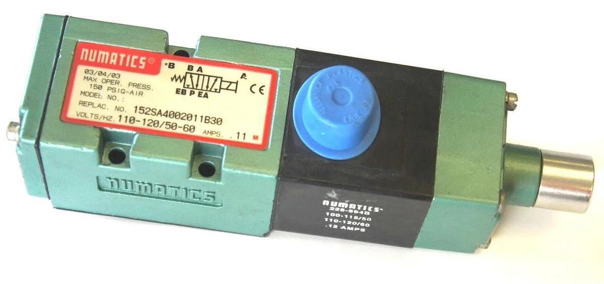 Used NUMATICS 152SA4002011B30 SOLENOID VALVE 0.11AMP WITH 228-694B COIL 0.12 AMP