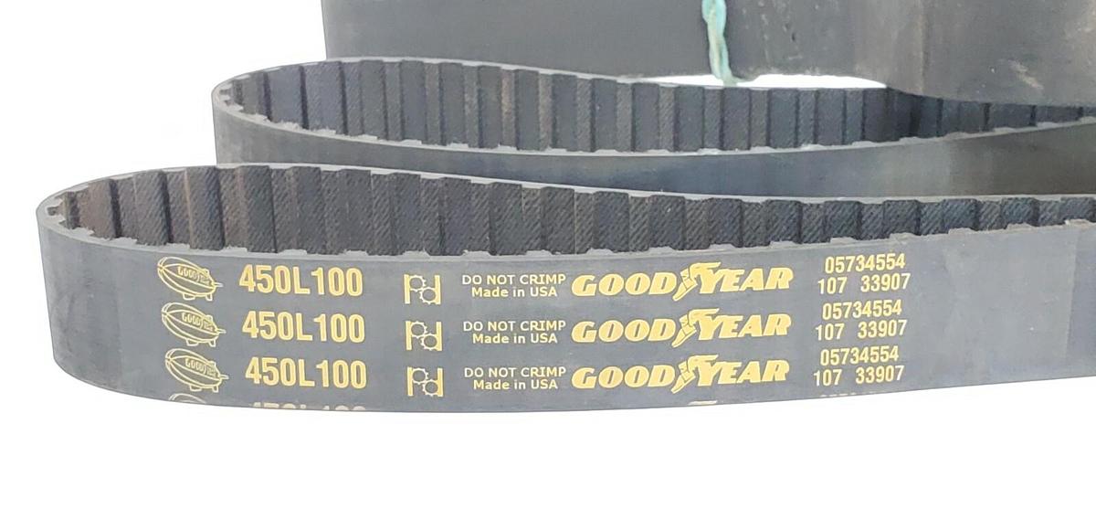 Used LOT OF 2 NEW GOODYEAR 450L100 TIMING BELTS 120TEETH 45INCH
