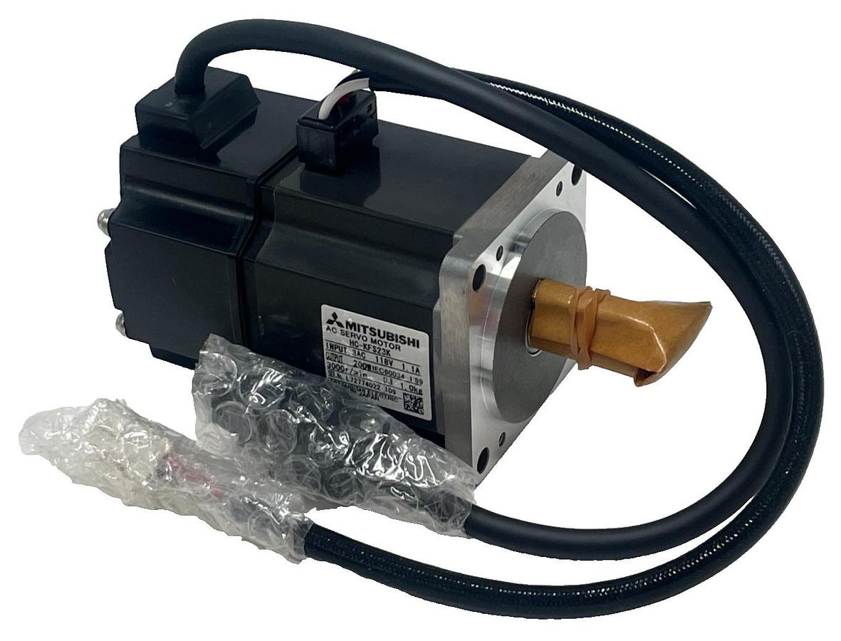 Used MITSUBISHI HC-KFS23K AC Servo Motor 200W 3000 RPM 3-Phase MELSERVO J3 Series