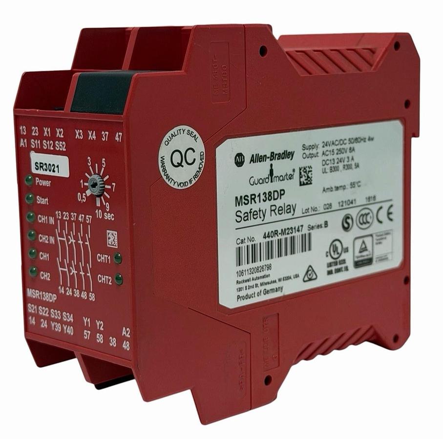 Used ALLEN BRADLEY 440R-M23147 GUARD MASTER SAFETY RELAY SER. B 440RM23147