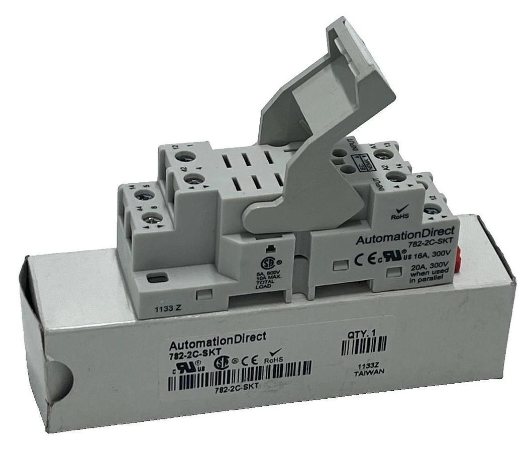 Used Automation Direct 782-2C-SKT Relay Socket 8-Pin 300V 16A DIN Rail Mount, NSMP