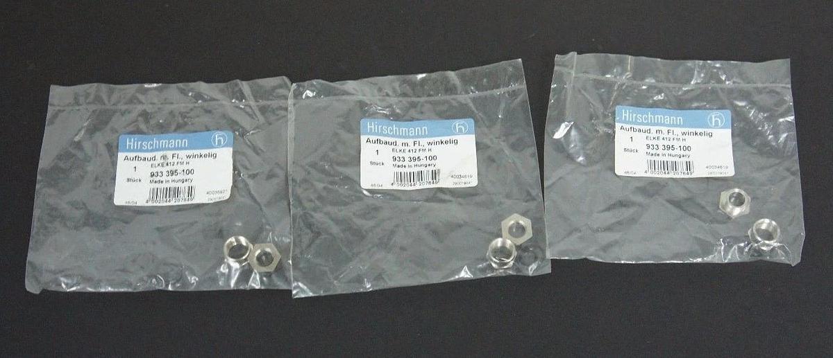 Used NIB HIRSCHMANN 933 395-100 SOCKET ELKE 412 FM H, 933395100 - LOT OF 3