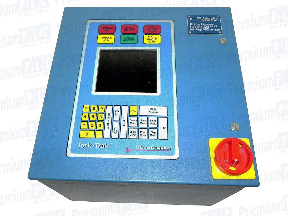 Used ITD AUTOMATION GEN 3 TORK TRAK CONTROLLER TTL53-110-M16 PART# 575831 110VAC 15A