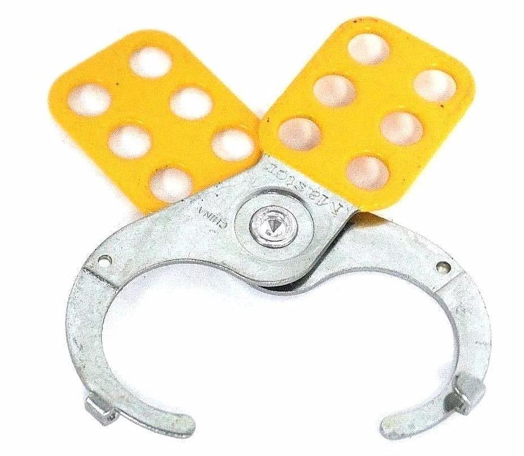 LOT OF 11 NEW MASTER LOCK 424 SAFETY LOCKOUT HASPS YELLOW