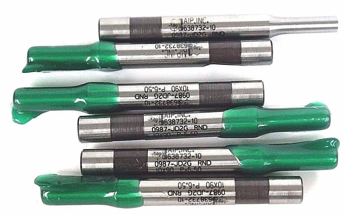 Used NIB AIP INC. 638732-10 PUNCH 0987-JD2G RND 10X90 P-6.50 H10-RP - LOT OF 6