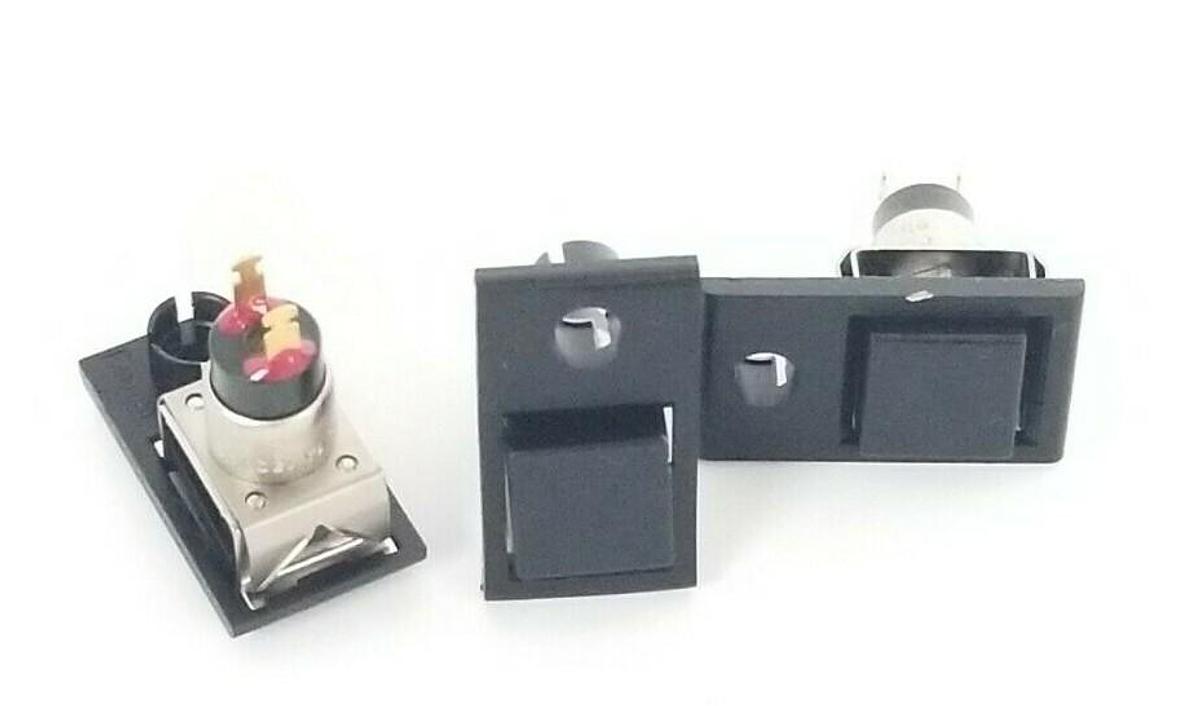 Used LOT OF 9 NEW C&K 8531 1A 120VAC PUSHBUTTON SWITCHES W/ 4004120 MOUNTING PLATES