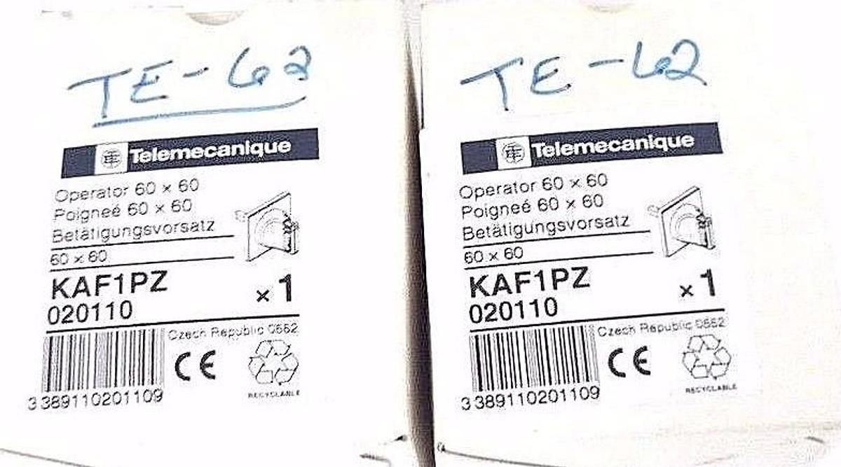 Used LOT OF 2 NIB TELEMECANIQUE KAF1PZ OPERATOR 60X60 HANDLES KAF-1PZ
