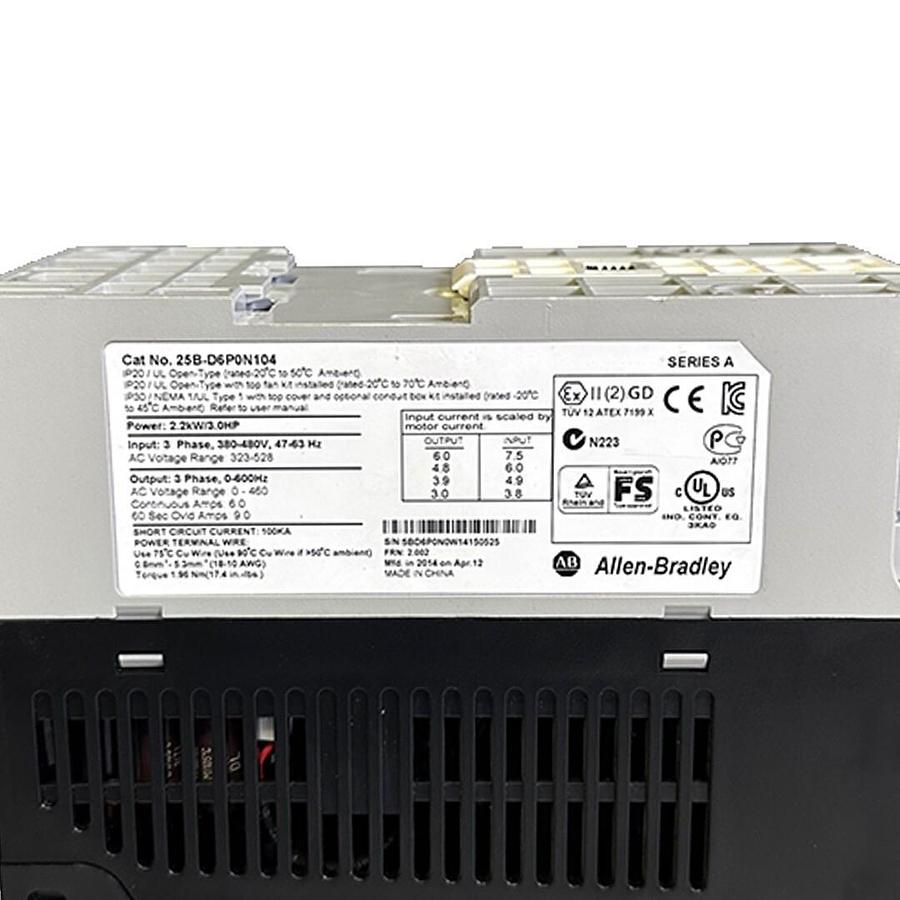 Used FOR PARTS ALLEN BRADLEY 25B-D6P0N104 /A POWERFLEX 525 2.2kW/3HP 25BD6P0N104