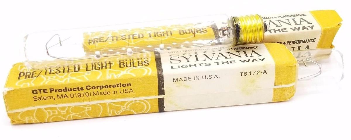 Used LOT OF 2 NEW GTE SYLVANIA T61/2-A BULBS 20W-120V EXIT