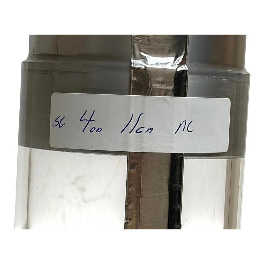Pneumatic Conveying Acrylic Sight Glass Coupler 4" OD 16" L Stainless Steel New