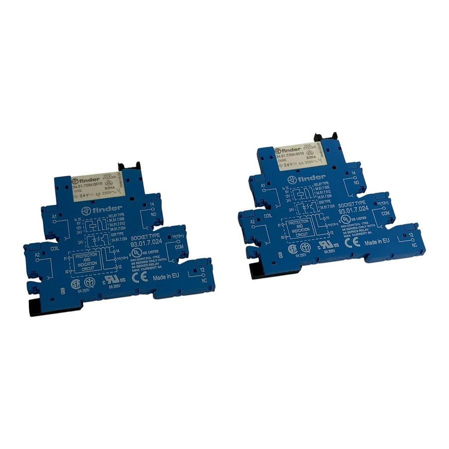 Used New Finder 34.51.7.024.0010 24V Slim Relay 93.01.7.024 Lot of 2