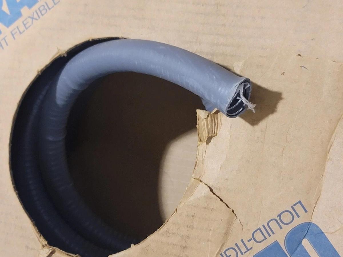 Used NEW ULTRATITE X075001001 TYPE EF GRAY LIQUID-TIGHT EXTRA FLEXIBLE CONDUIT *75FT