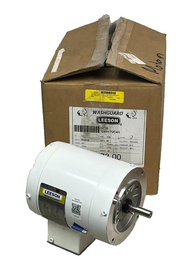 Leeson Washguard 1/2 HP Electric Motor 113473.00 Model C6T17VC4H New Surplus