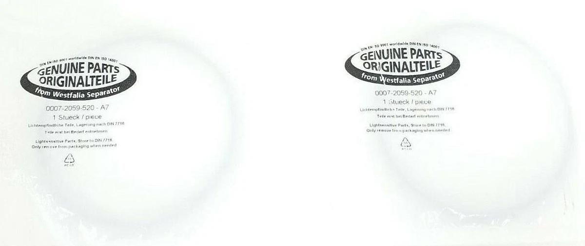 Used NEW GEA WESTFALIA SEPARATOR 0007-2059-520-A7 O-RINGS 00072059520A7