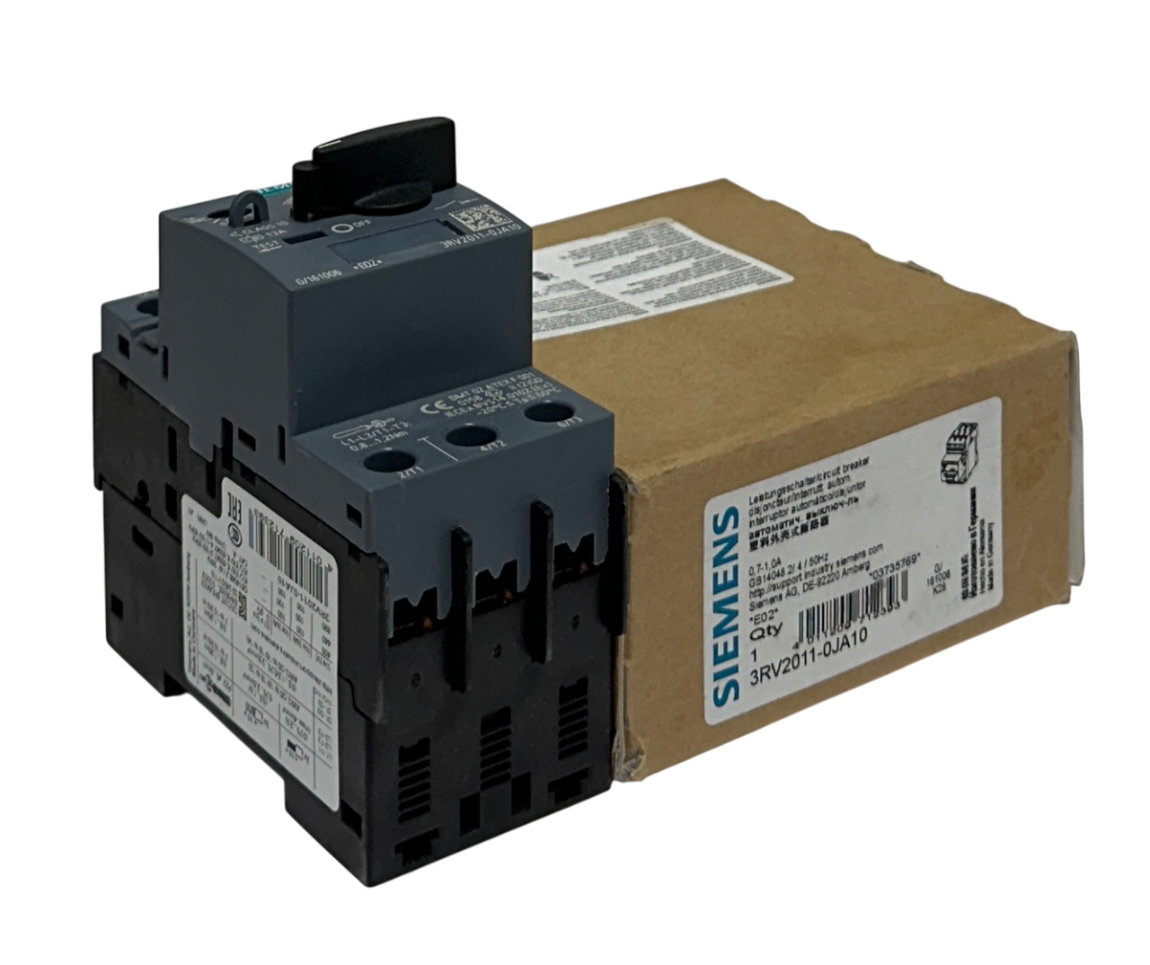 Used SIEMENS 3RV2011-0JA10 / 3RV20110JA10 SIRIUS CIRCUIT BREAKER 690VAC 3PH NSMP