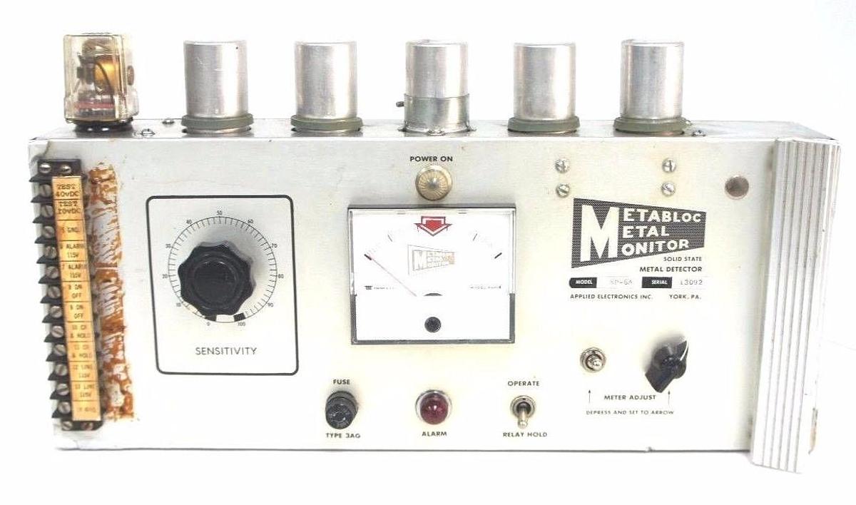 Used METABLOC METAL MONITOR SP-6A SOLID STATE METAL DETECTOR SP6A