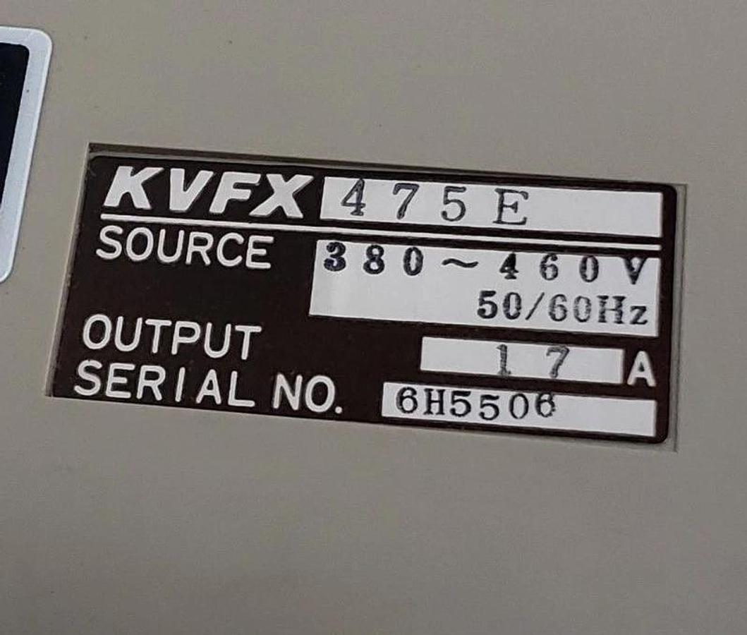 Used DRIVECON KVFX-475-E TRANSISTOR INVERTER 380-460V, 50-60HZ, 17A, 10HP, KVFX475E