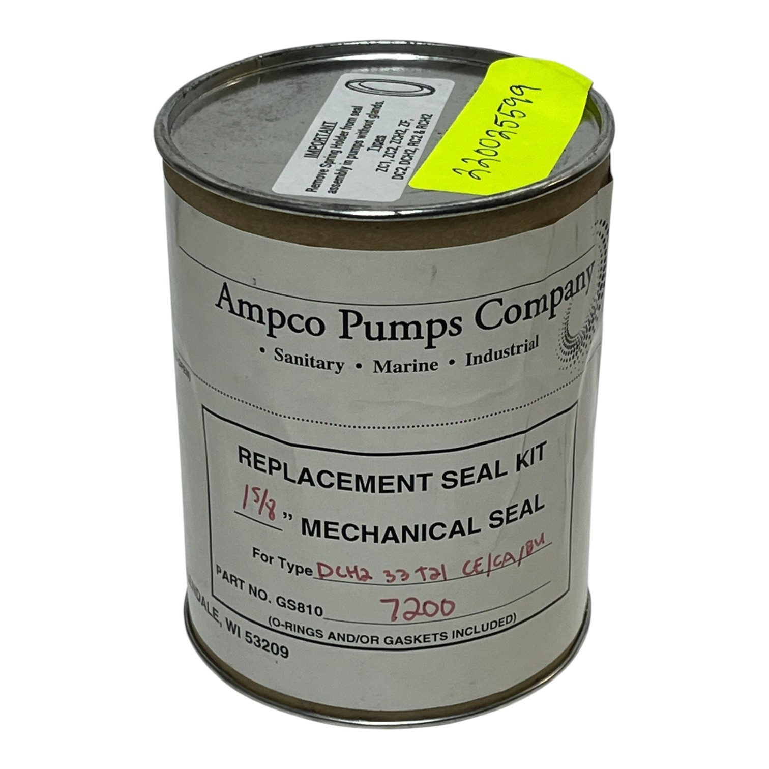 Ampco Pumps GS8107200 1-5/8" Mechanical Replacement Seal Kit Type DCH2 33 T21