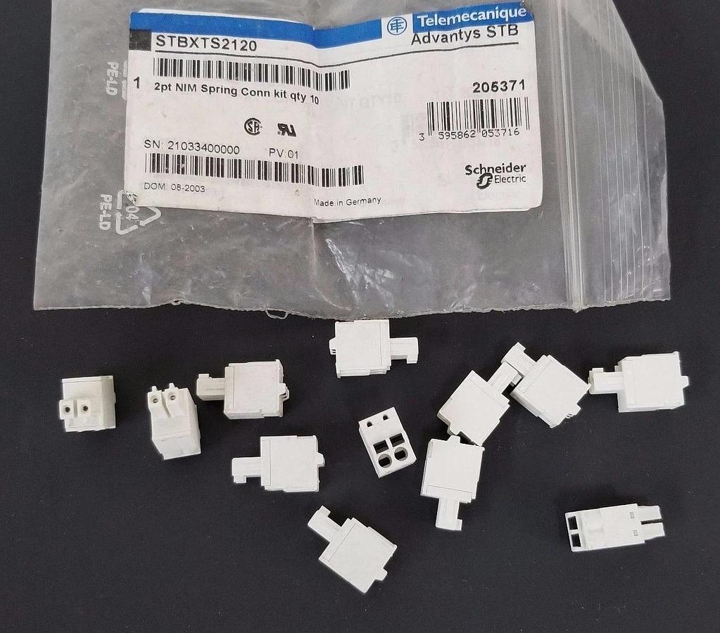 Used NEW TELEMECANIQUE STBXTS2120 ADVANTYS STB 2PT NIM SPRING CONN KIT QTY: 12