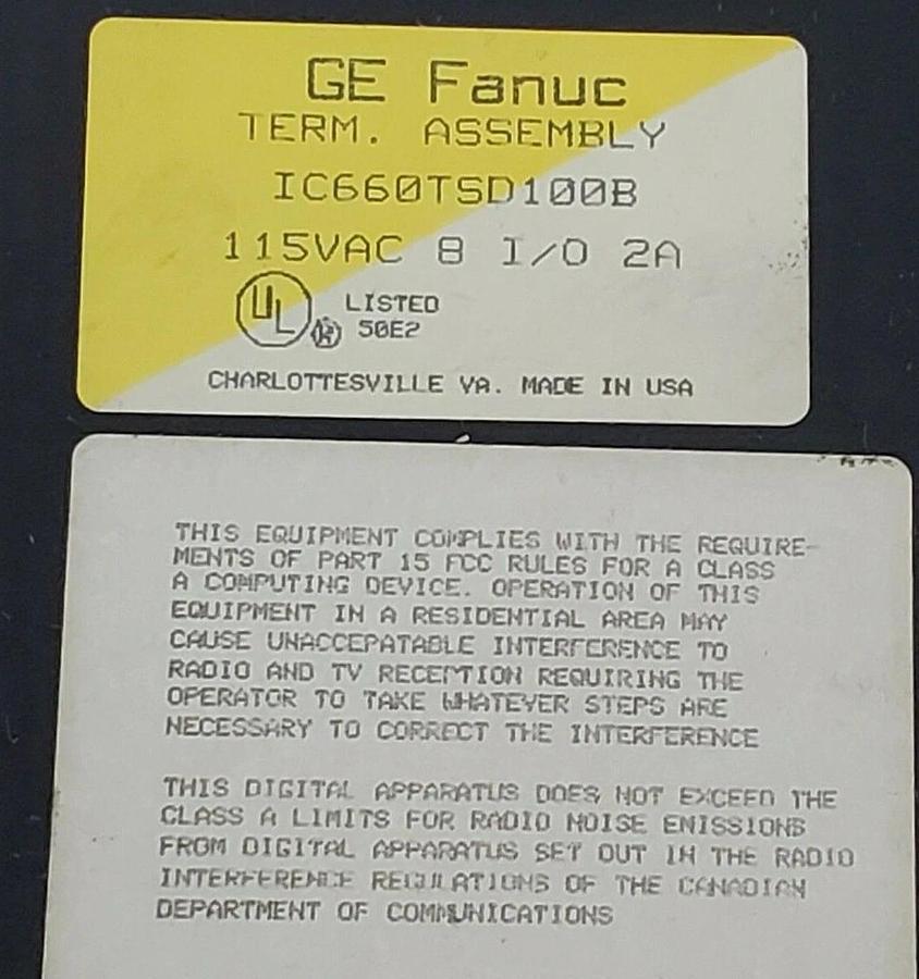 Used GE FANUC IC660TSD100B TERM. ASSEMBLY 115VAC (MISSING 4 SCREWS)