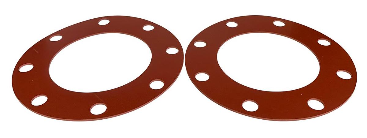 Used 2 NAPAC GRAINGER 7124FF-0150-125-0600 / 1TUV6 FULL FACE GASKETS 6'' RED SBR NSMP