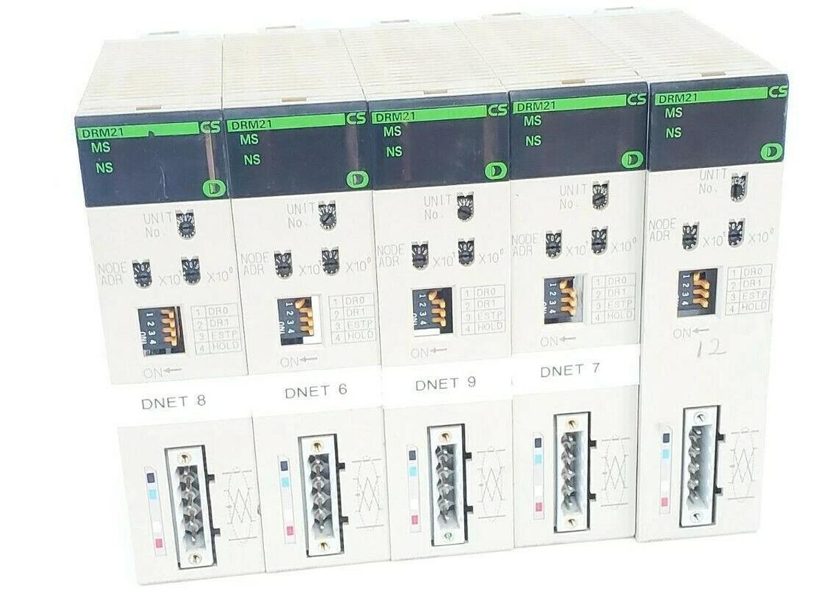 Used LOT OF 5 OMRON CS1W-DRM21 DEVICENET UNITS 24VDC .5W CS1WDRM21