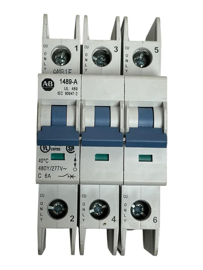 Used Allen-Bradley 1489-A3C060 Molded Case Circuit Breaker 3-Pole 6A C-Curve New