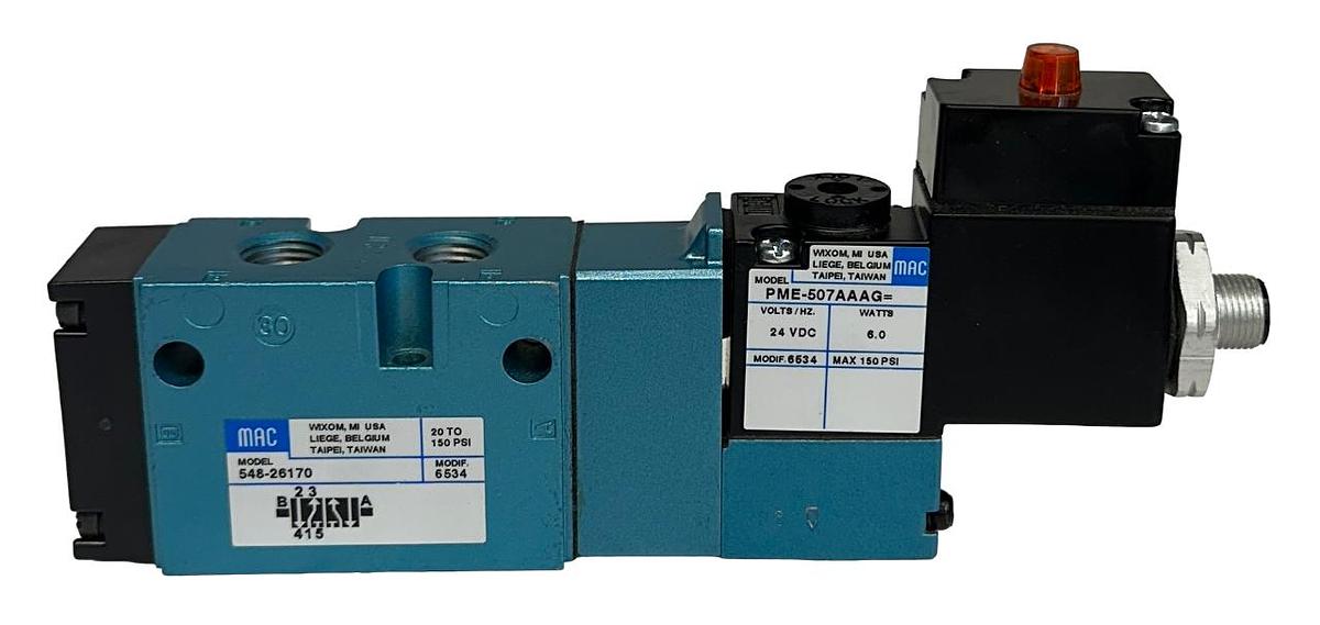 Used MAC 548-26170 / 54826170 SOLENOID VALVE 24VDC 6W COIL PME-507AAAG NSNP