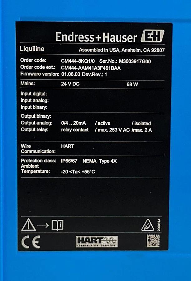 ENDRESS+HAUSER CM444-8KQ1/0 / CM444-AAM41A3461BAA Liquiline CM444 24VDC 68W NSMP
