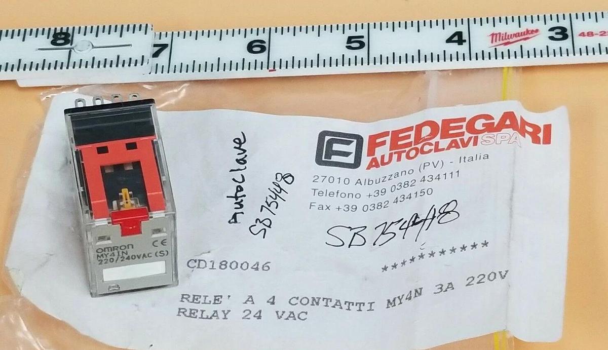 Used OMRON MY4IN RELAY MODULE 220/240VAC (S) 5A 250VAC 5A 30VDC