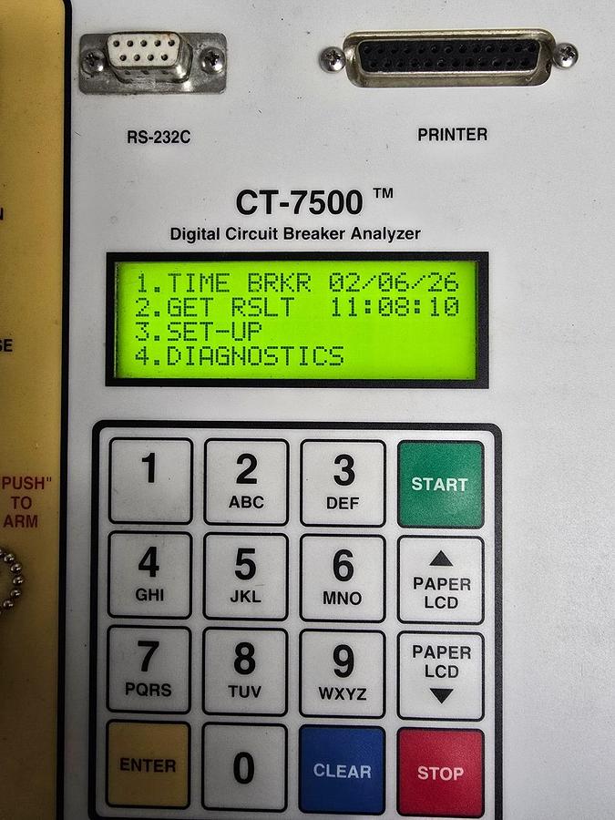 Used Vanguard Instruments CT-7500 Digital Circuit Breaker Analyzer EHV 12-Ch REPAIRED