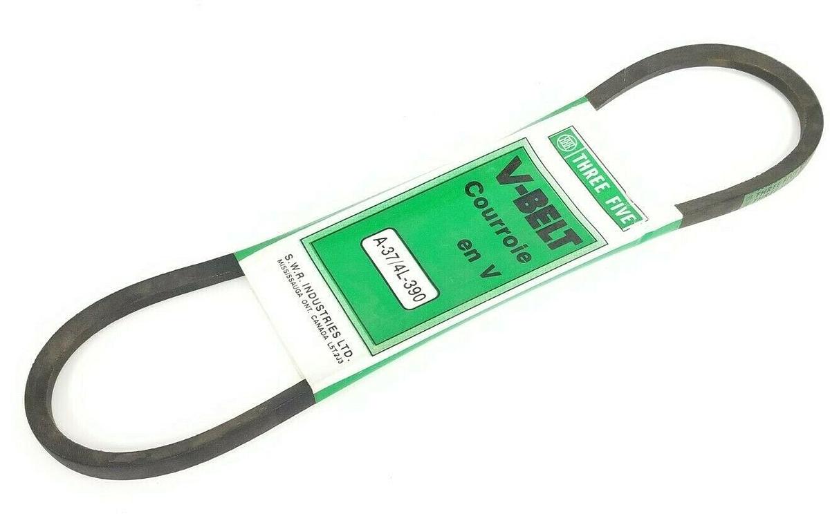 Used NEW THREE FIVE 4L-390 V-BELTS A-37/4L390 TIMING BELT SMOOTH LIGHT DUTY 39IN