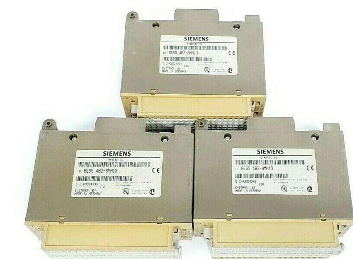 Used LOT OF 3 SIEMENS 6ES5 482-8MA13 SIMATIC S5 DIGITAL I/O MODULES 24VDC, 6ES54828MA