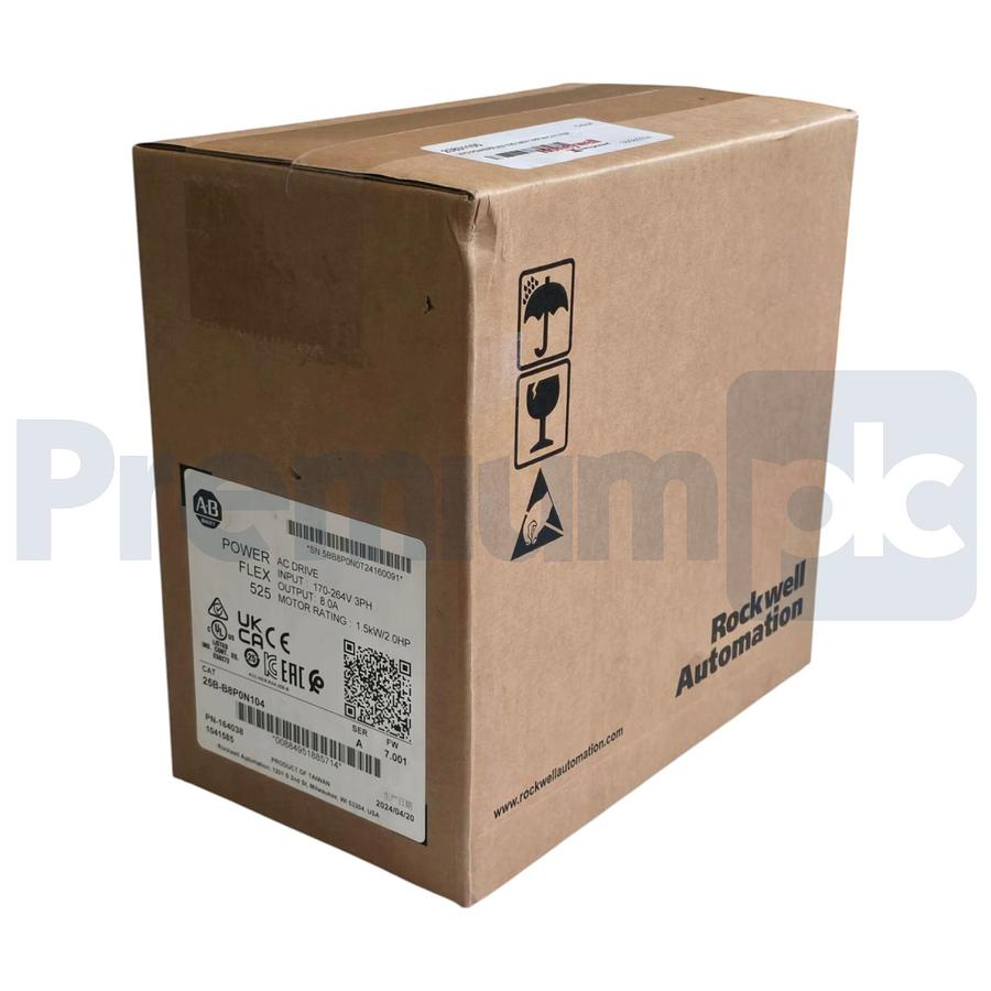 Sealed Surplus Allen Bradley 25B-B8P0N104 /A PowerFlex 525 AC Drive 3P 230V 2HP 884951885714