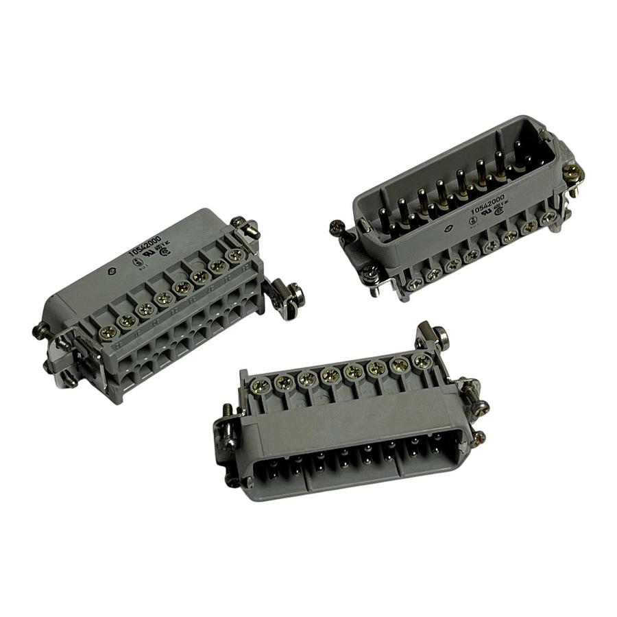 Lot of 3 Ferromatik Milacron 10.5420 Male Heavy Duty Connector Inserts New