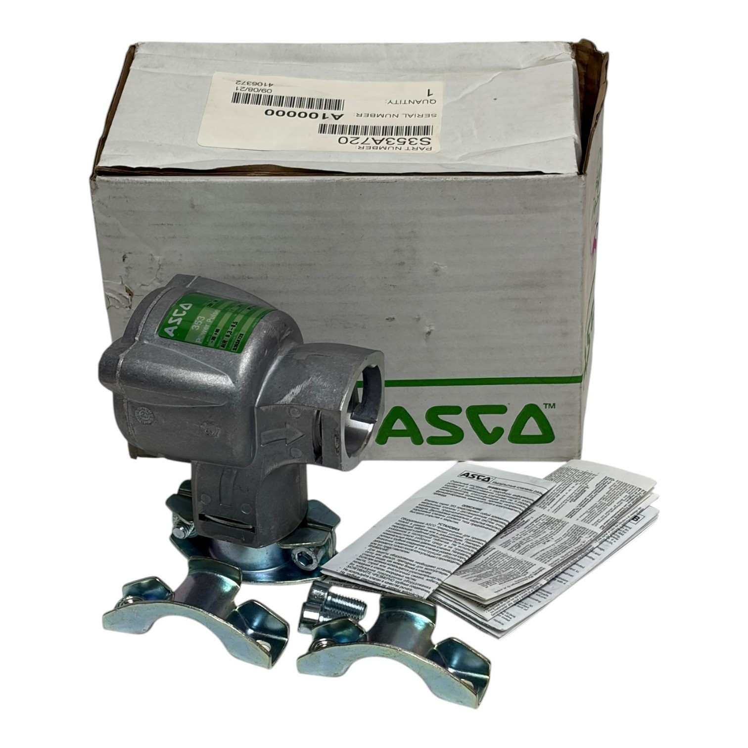 Used ASCO 353 Power Pulse Solenoid Valve S353A720 1" Dust Collector Remote Pilot
